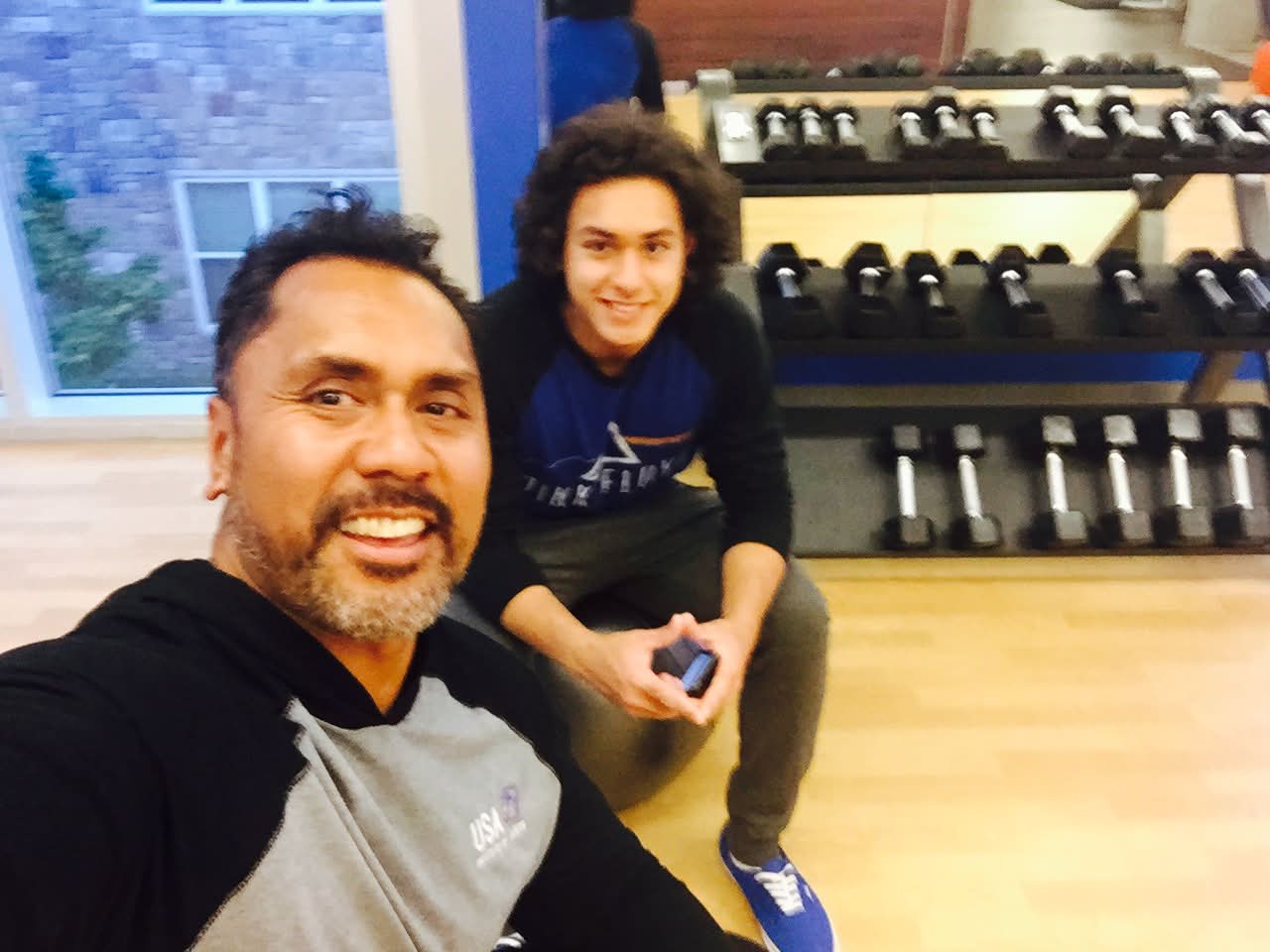 Dad and Josiah at the gym