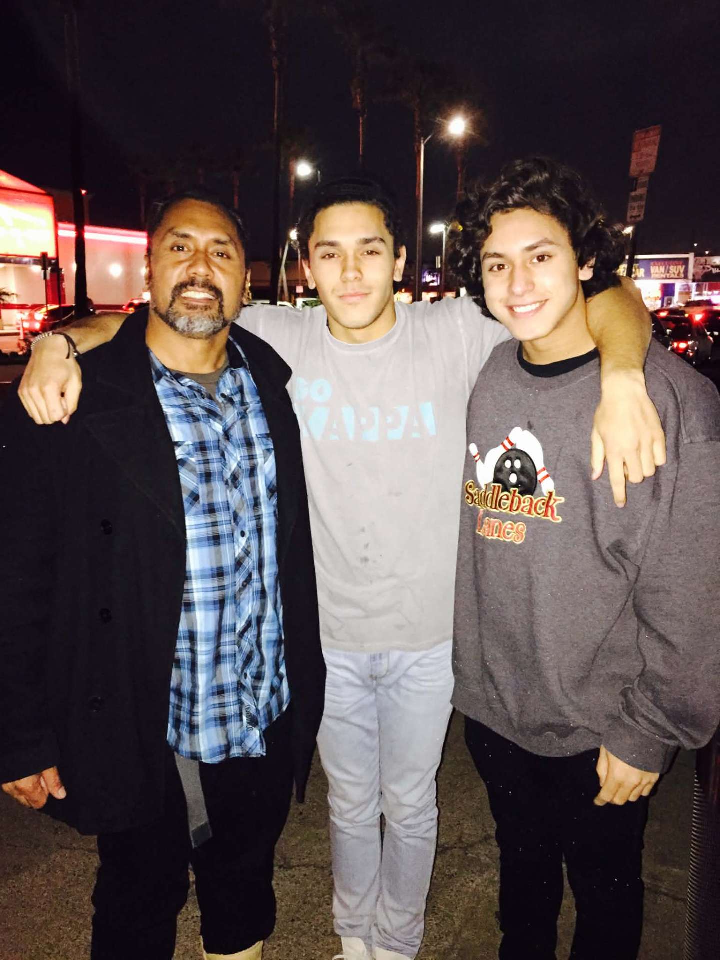 Dad with McCann Jr. and Josiah on a night out