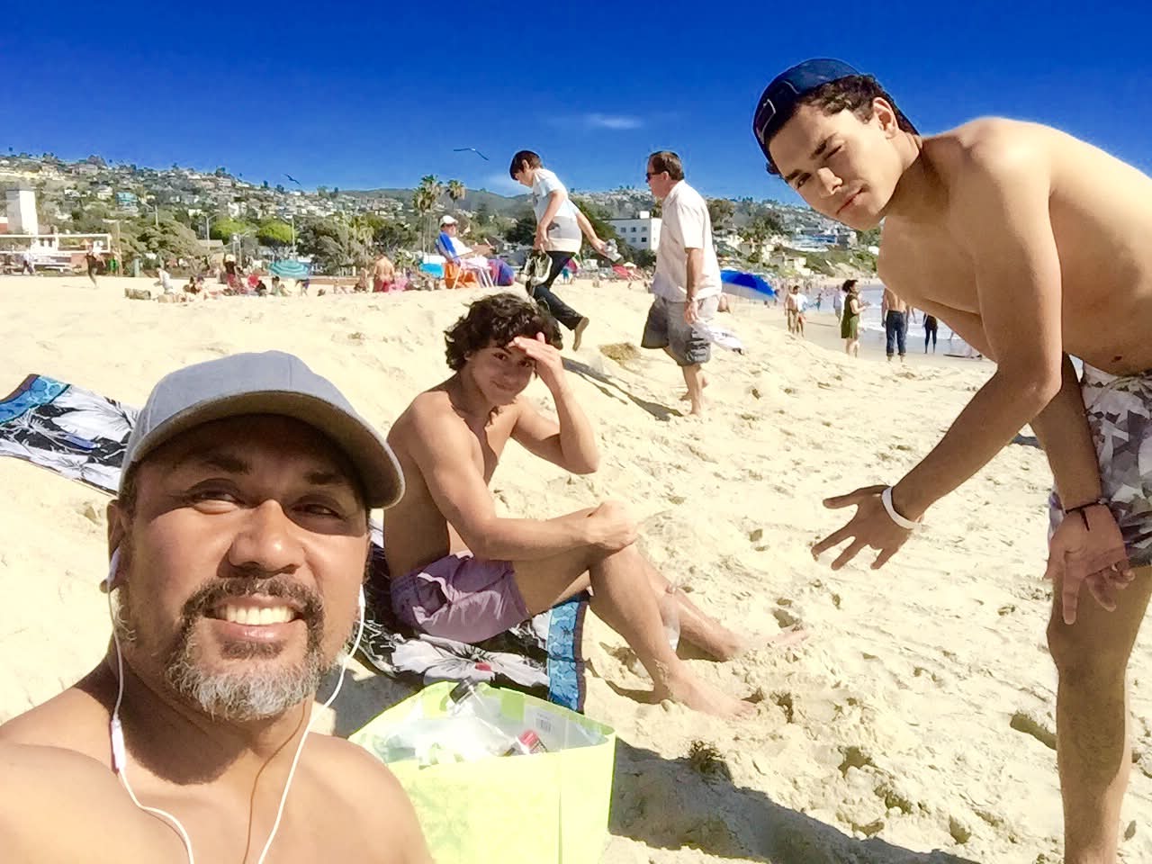 Dad with McCann Jr. and Josiah at Laguna Beach