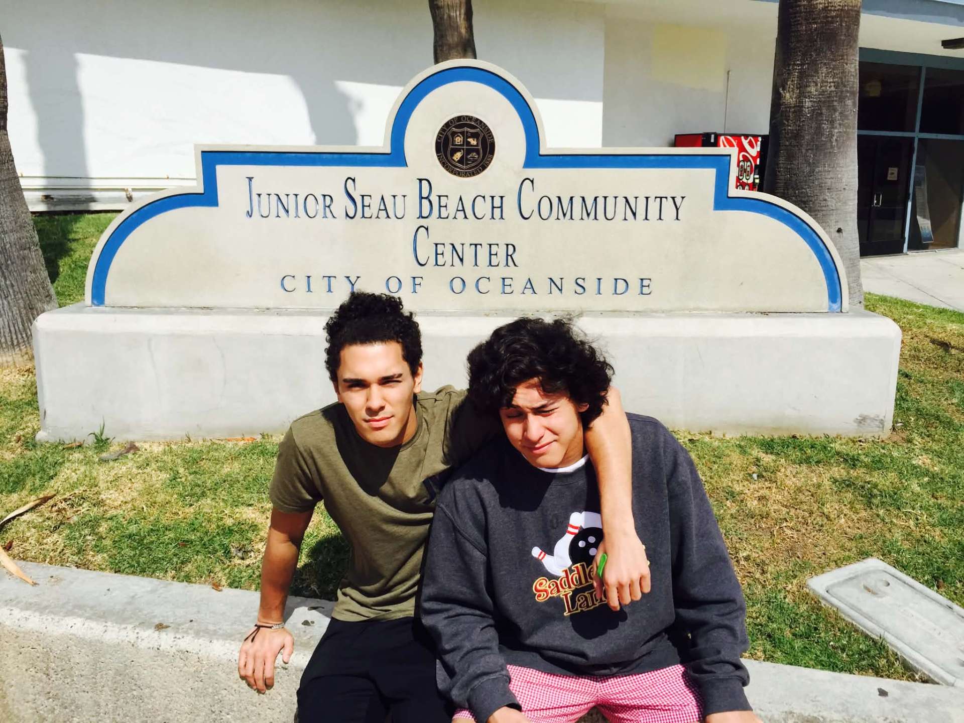 McCann Jr. and Josiah at the Junior Seau Beach Community Center