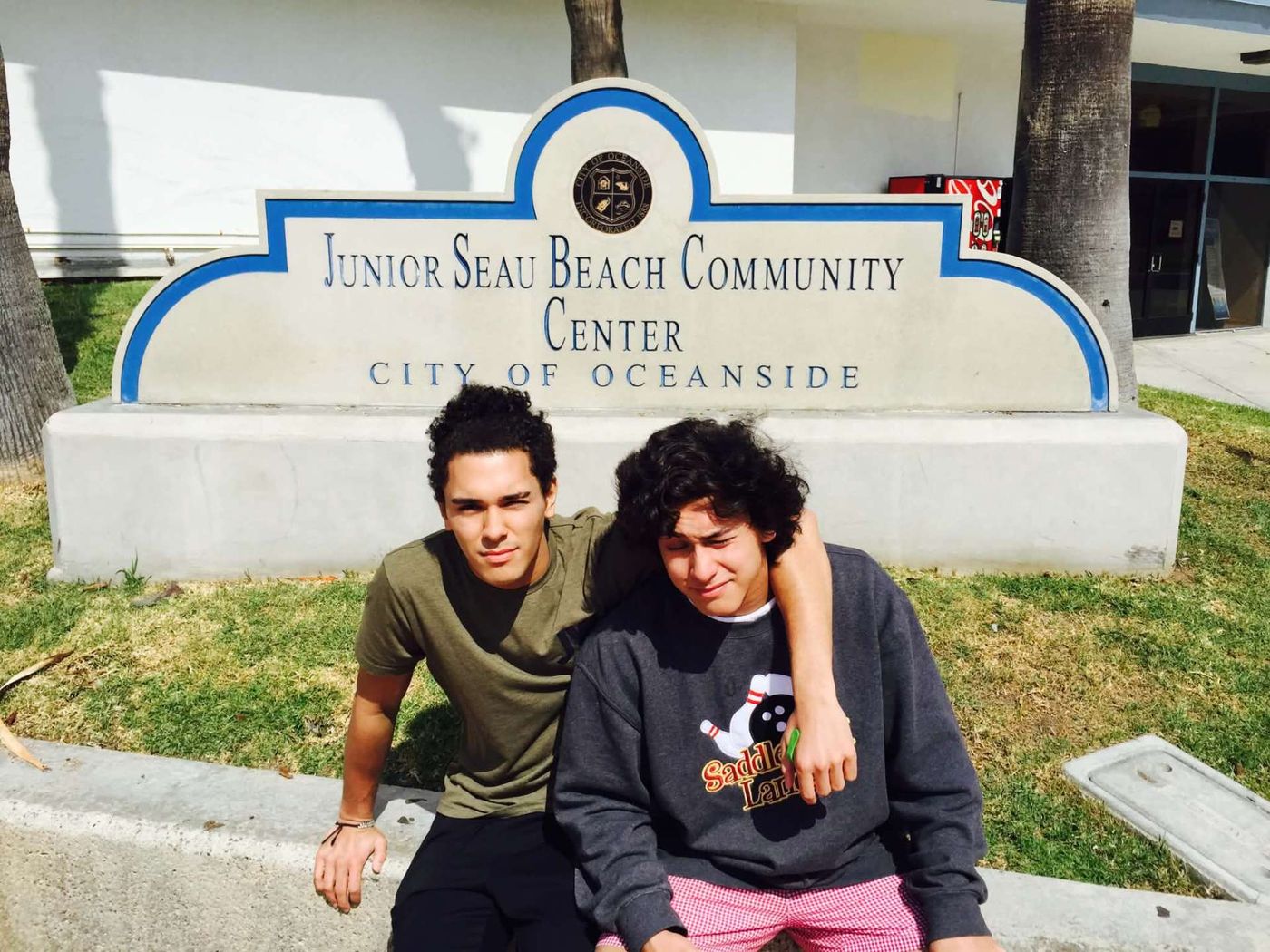 McCann Jr. and Josiah at the Junior Seau Beach Community Center
