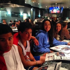 McCann Jr., Josiah and cousins at a restaurant