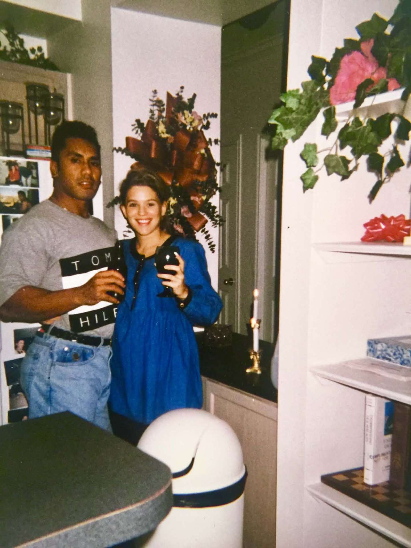 McCann and Stacy raising a toast together